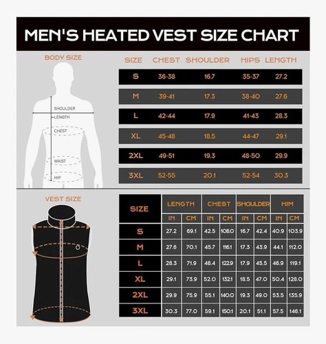 Heated Vest, 15 Heating Zones, Men's Heated Vest with 16000mAH 7.4V Battery Pack image 5