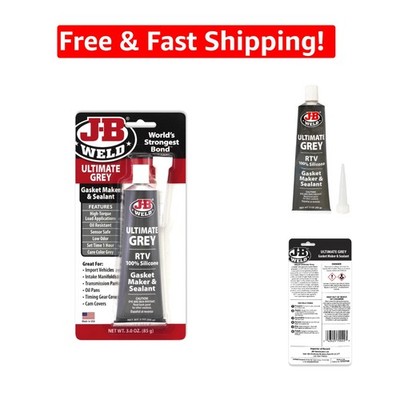 3 oz. Gray Waterproof RTV Silicone Sealant -  Gasket Maker for Automotive