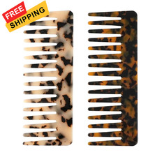 Large Hair Detangling Comb - Wide Tooth Cellulose Large, Tortoise shell