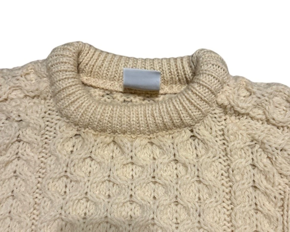 Vintage Brooks Brothers Wool Fisherman Sweater Cable Knit Men’s XS Ireland Made - Image 3 of 4