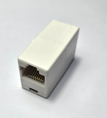 RJ45 Network Joiner - Cable Coupler - 8 Pin - White Plastic - Free UK P&P - Image 1 of 4