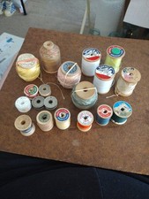 Lot Of 19 Vintage Wooden Spools Coats  Clark Belding Corticelli J P Coats