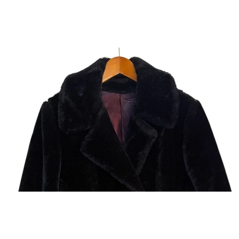 Abrigo De Colección Susan Lynn Mujer Grande Negro Glenoit Imitación Piel Años 50 60 Retro Dama Foto 2 de 4