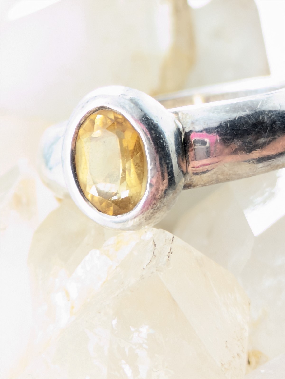 Doma Solid Sterling Silver Oval Yellow Citrine So… - image 2