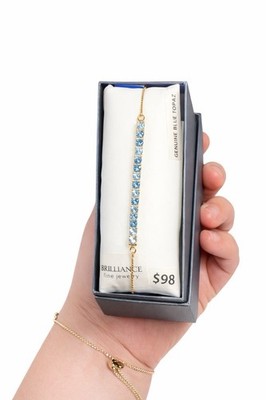 BLUE TOPAZ PLATED BRACELETS MCB9774 S  ADJUSTABLE SLIDE BR YELLOW GOLD