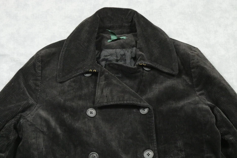 Abrigo para mujer Lauren Jeans Company Ralph Lauren grande negro pana chaquetón Foto 2 de 4