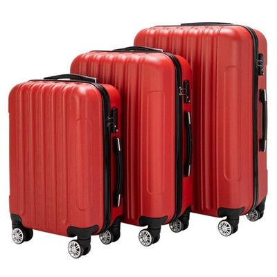 20 24 28'' 3pcs Luggage Travel Organizer Bag ABS Trolley Suitcase TSA Lock Colors