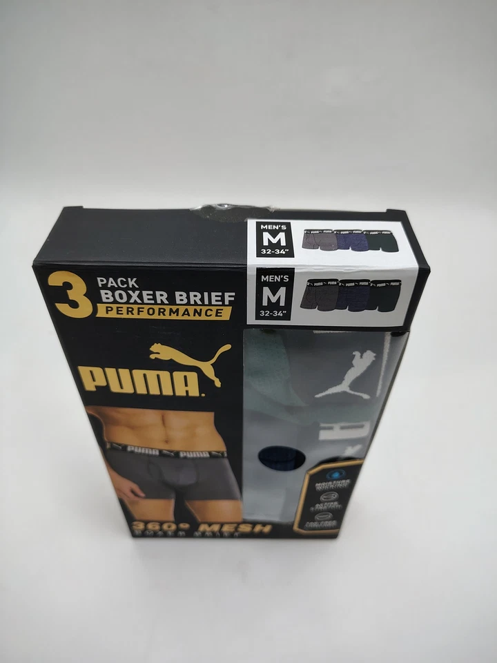 PACK DE 3 CALZONCILLOS BOXER PUMA RENDIMIENTO 360 MALLA DRYCELL - TALLA: M - AZUL/VERDE/GRIS Foto 2 de 4