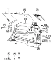 Genuine Mopar D Pillar Inner Panel Right 1KE76DX9AD