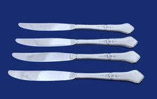 Oneida ASHMORE Stainless Burnished - Set of 4 Hollow Dinner Knives 9"