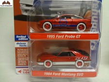 Auto World Ultra Red Chase Deluxe 2pk 1995 Ford Probe Gt 1984 Ford Mustang Svo Auto World Ultra Red Chase Deluxe 2pk 1995 Ford Probe Gt 1984 Ford Mustang Svo