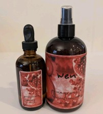 WEN Pomegranate Replenishing Treatment Mist 12oz Pomegranate Rosemary Oil Set