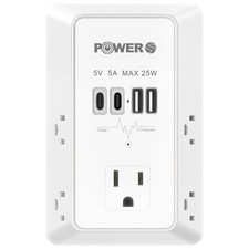 Electrical Outlet Extender with USB Ports 2C2A , Snug Wall R-2C2A, white