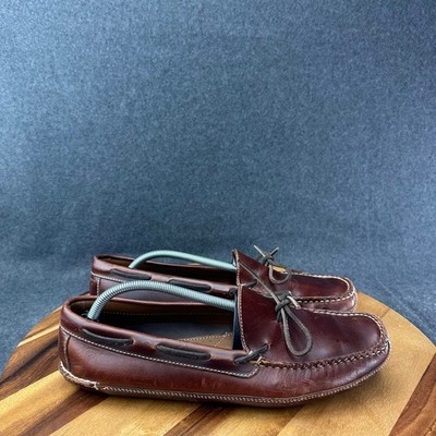 L.L. Bean Mens Sz 12D Leather Double-Sole Slippers House Dock Boat Drive Loafers