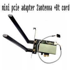 PC Desktop Wireless Adapter Mini PCIE to PCI-E WiFi Bluetooth Converter 2Antenna