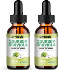 2 Packs 3000MG Soursop Bitters Liquid Drops for Cell Support  Regeneration, Imm