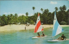 Carib-Ocho Rios Sea & Country Club Jamaica Beach Postcard Sails