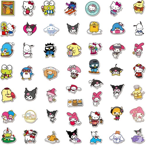 50 Pcs Kawaii Water Bottle Waterproof Vinyl Decals,Cute Cartoon Slo - Picture 4 of 4