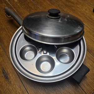 Saladmaster Egg Poacher Pan 6 Cup Stove Top Set Lid Stainless Steel Silver