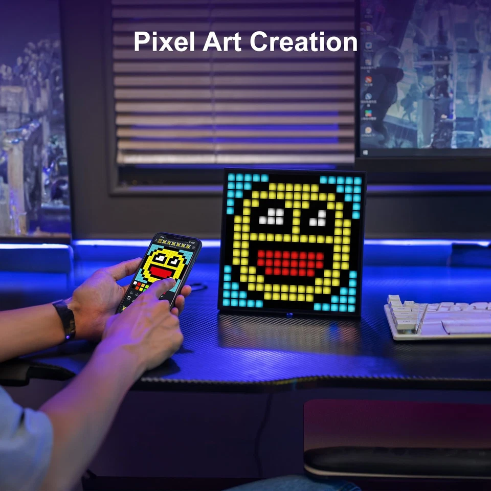 Pixoo 16 - Pixel Art Digital Clock with APP Control & WiFi Connects, 16x16 Pi... - Image 4 of 4