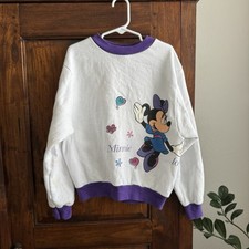 Vintage Minnie And Mickey Mouse Holding Hands Kids Sweatshirt Size 10-12