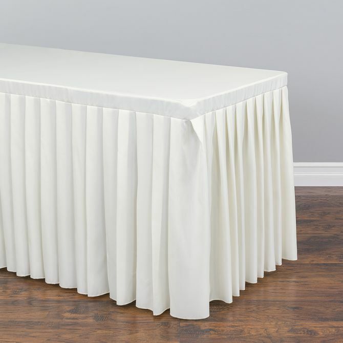 4/ 6/ 8 ft. Fitted Poly Table Skirt for Banquet Table Weddin