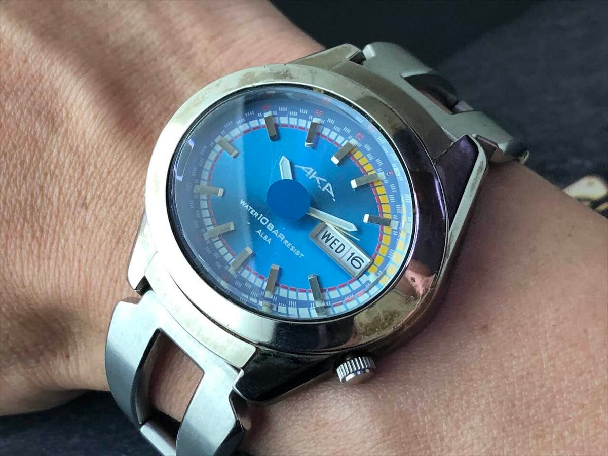 ②SEIKO ALBA AKA V743-5A10 ライトブルー電池新品交換済み ②SEIKO ALBA AKA V743-5A10 ライトブルー電池新品交換済み