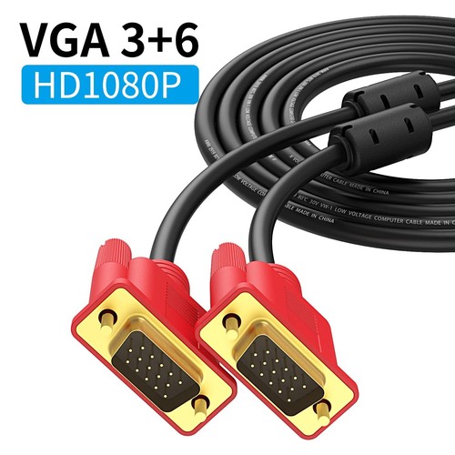 VGA Cable 6Feet VGA to VGA HD15 Monitor Cable for PC Laptop TV Projector - Picture 2 of 7