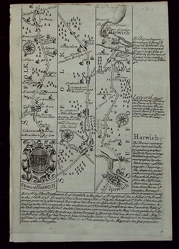 NORFOLK COUNTY MAP, BRITANNIA DEPICTA, original antique map, Bowen, 1720 - Picture 2 of 2