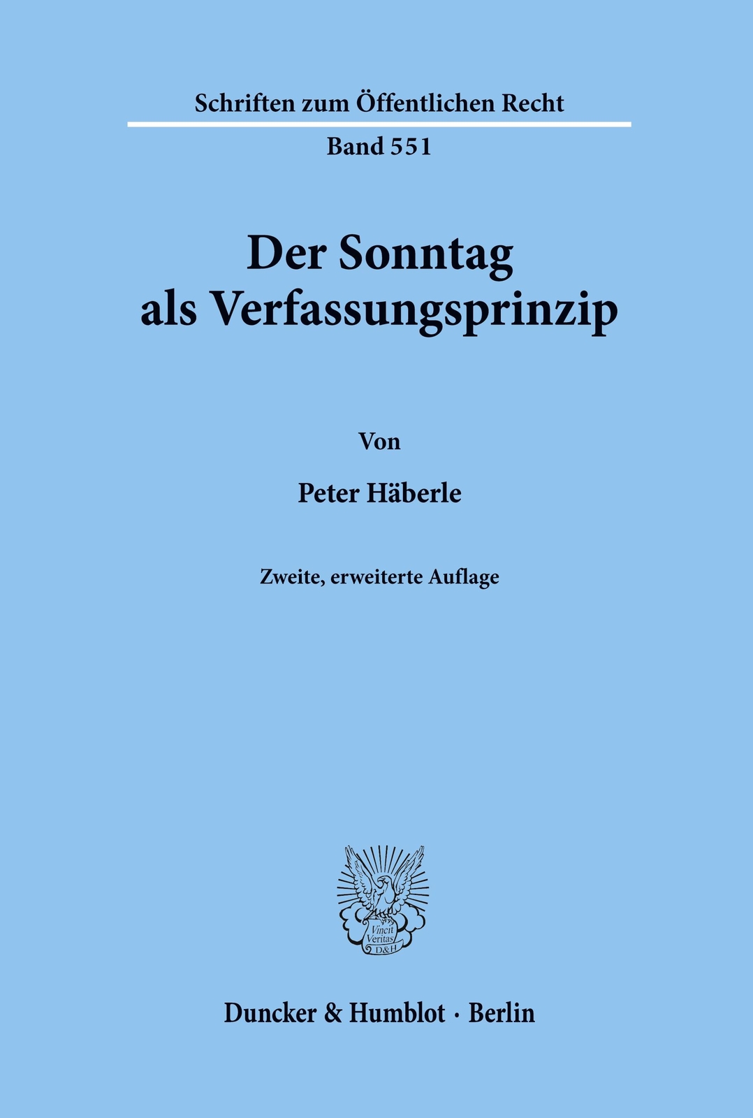 Thumbnail - Der Sonntag Als Verfassungsprinzip. | Buch | 9783428121724