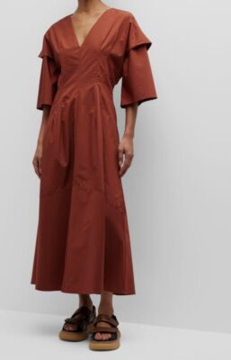 $720 BITE Studios Women Red Crisp Long Dress Size 6