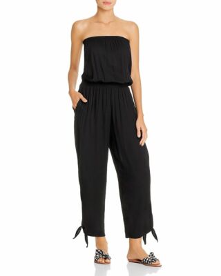 $258 NWT Coolchange Black Maya Jumpsuit Swim Cover Up Large yno0223