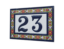 Floral Designed Hand-painted Ceramic Address Number and Letter Tiles 11 x 5.5 cm