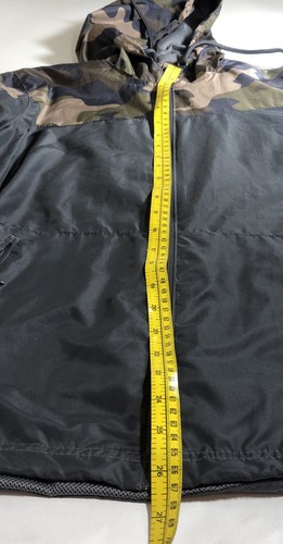 Athletech Mens Light Weight Black & Camouflage Hooded Nylon Jacket Size S - Picture 10 of 12