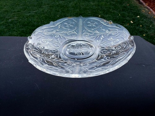 Clear McKee ROCK CRYSTAL 12 ¼" Low Footed Round Center Scalloped Bowl - Picture 3 of 6