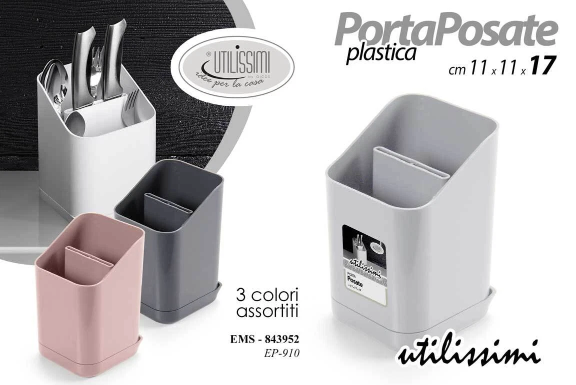 Portaposate Scolaposate Con Fondo | Organizzatore Per Posate E Utensili Da Cucina In Acciaio Inox | Accessorio Per Cassetto Ordine E Pulizia - 4
