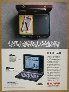 1990 Sharp Pc 6220 Ordinateur Ordinateur Portable Photo Vintage Print Ad Ebay