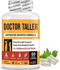 Doctor Taller 60 Vegan Capsules - Optimal Growth, Immunity Supplement for Age 8+