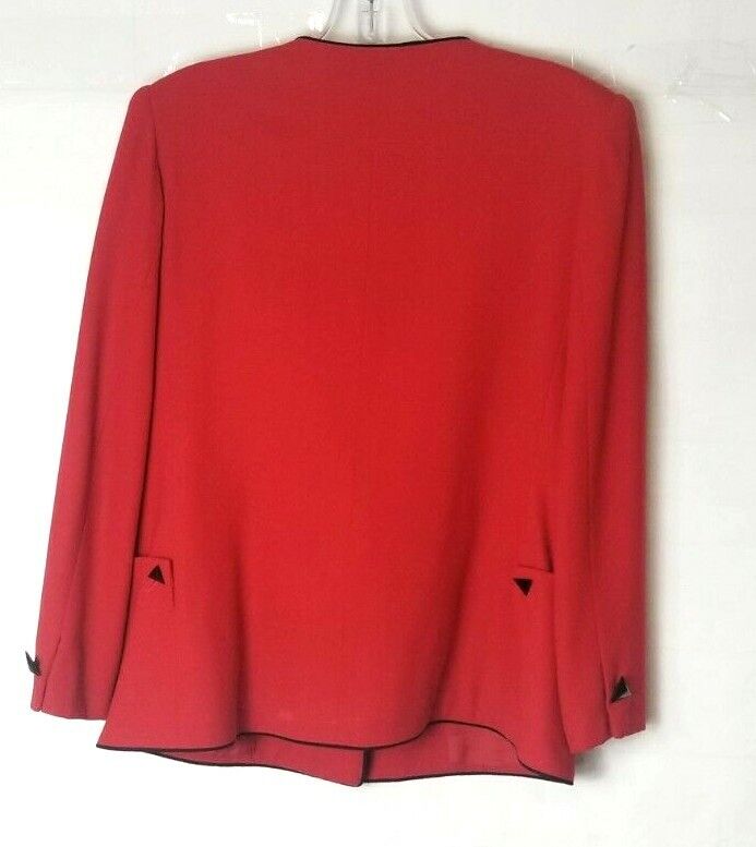 Vintage Sasson 8 Blazer Jacket Button Red Longsle… - image 2