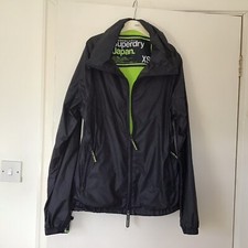Superdry Japan Windcheater Raincoat Jacket Blue/florencent Lining Rmtracter Xs