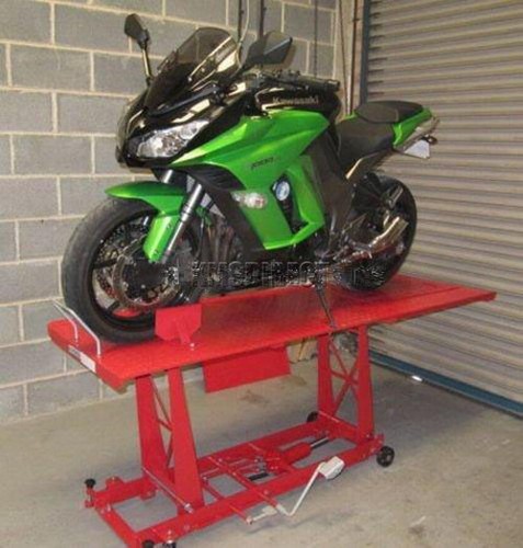 1000lb Hydraulic Bike Motorcycle motorbike Workshop Lift Bench workbench XL Red - Picture 8 of 8