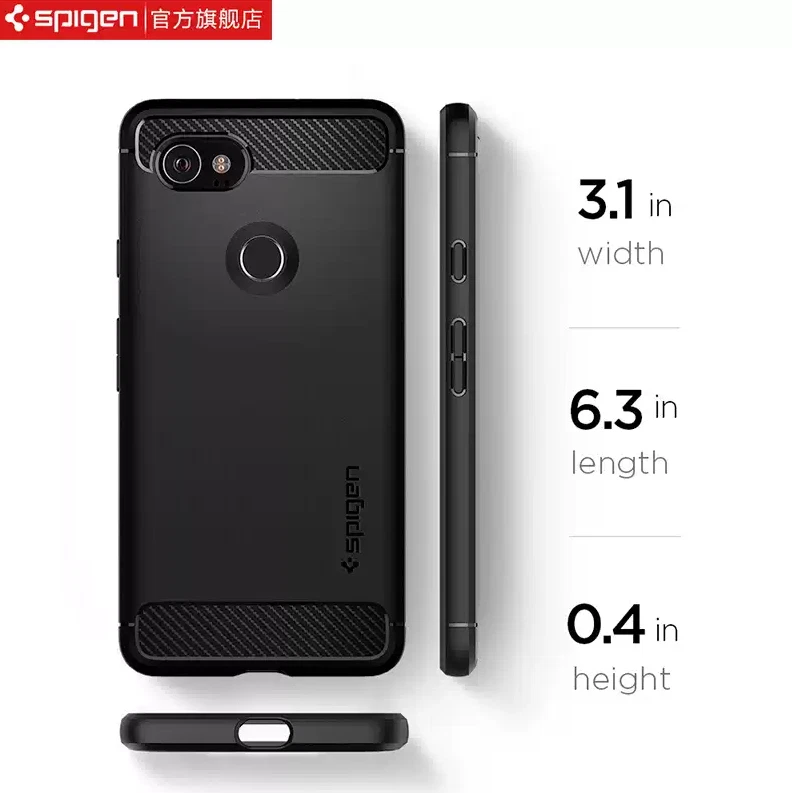 Spigen for Google Pixel 2 Case AirCushion Shockproof Cover - Black - Image 2 of 4