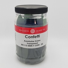 1112 Aventurine Green Transparent Glass Confetti 90 COE Bullseye 4 Ounces Fusing