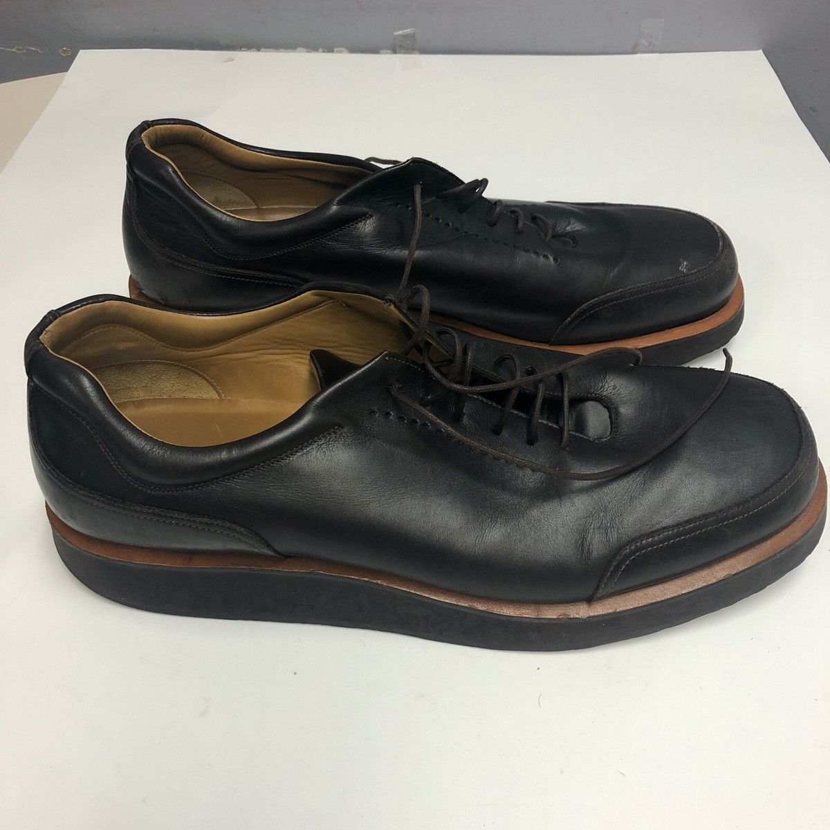 Bally Mens Rutger Shoes Made in Italy thick sole tie 10 E Brown Leather  Vintage