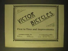 1893 Victor Bicycles Ad - Victor Bicycles. First in Tires and Improvements