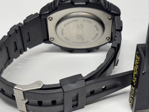 Sega Sports Watch Vintage Retro Quartz Black Rugged 30 Metres Chrono - Picture 8 of 10