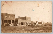 Garwin Iowa~Main Street~Gas Pump in Front of Garage~Horse Wagon~c1914 RPPC