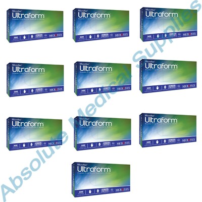 *3,000-Gloves* MicroFlex UltraForm Powder-Free Nitrile Gloves Large UF-524-L
