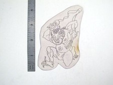 vtg 1960s 1970s Tattoo Flash acetate stencil Asian Dancing Demon Kabuki DD1