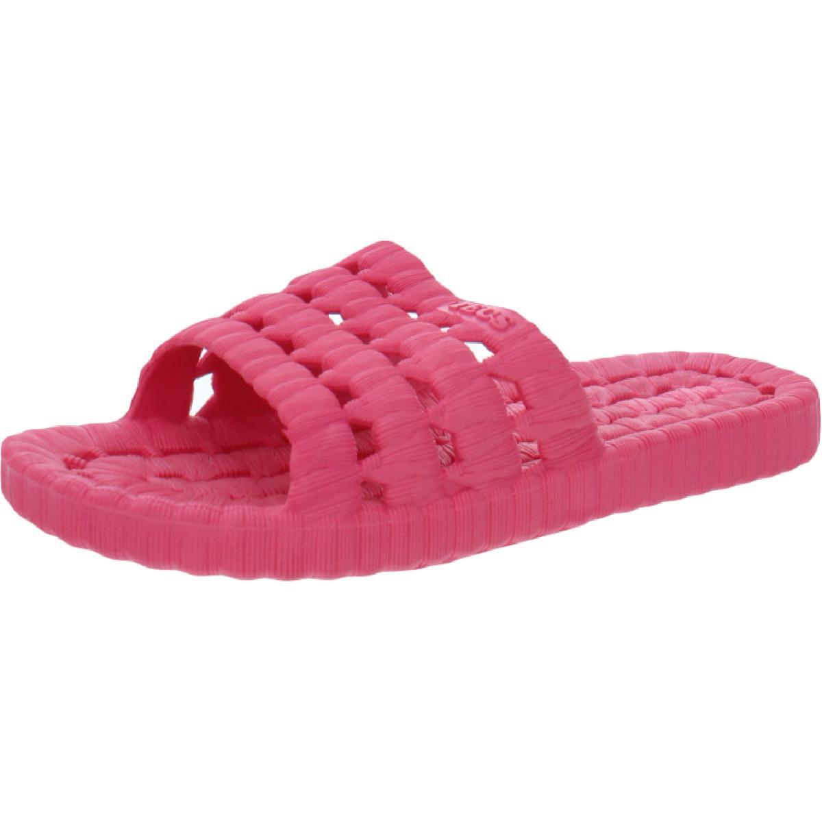 Женские розовые комфортные шлепанцы Tecs на плоской подошве, обувь 9, средний (B,M) BHFO 7891